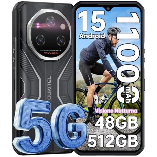 OUKITEL WP55 Pro wytrzymały smartfon 5G, Android 15-2025, 36 GB + 512 GB/1 TB, niezniszczalny telefon, 6,6" FHD+ 108 MP, aparat 11000 mAh, IP68/IP69K, wytrzymały telefon, podwójna karta SIM/NFC/OTG