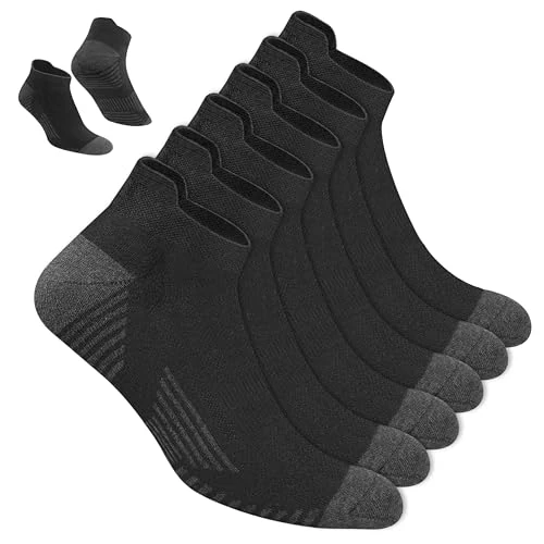 Offerta a tempo: NAVYSPORT Calzini Sportivi da Uomo in Cotone alla Caviglia, confezione da 6 paia, Lunghezza alla caviglia (43-46, Nero) - 31% da 12.99 € a 8.91 €