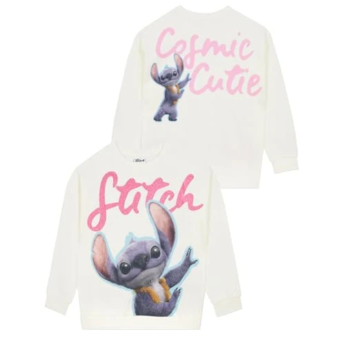 Oferta limitada: Disney Sudadera Niña, Jersey Niña De Algodón con Motivo De Lilo Y Stitch, Sudadera Chica Manga Larga, Sudaderas Stitch, Marfil 10-11 Años de 27.99 EUR a 19.49 EUR (ahorro 30%)
