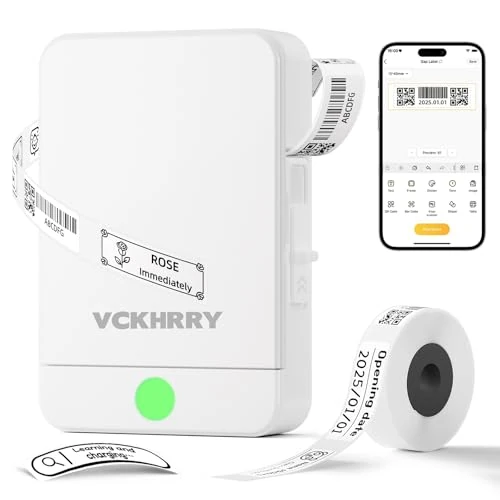 Zeitlich begrenztes Angebot: VCKHRRY Etikettendrucker Bluetooth Selbstklebendes Etikettiergerät Tragbarer Beschriftungsgerät Labeldrucker mit iOS Android, Etikettiermaschinen Label Printer für Zuhause Büro Schule von 12.99 € auf 11.04 € (15% Rabatt)