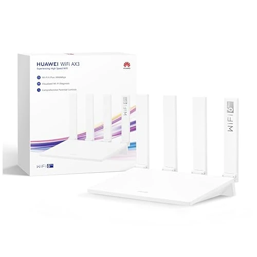 HUAWEI WiFi AX3 NEW router, 3000Mbps dual-band Wifi 6 Plus, 4 WAN/LAN GE ports with automatic adjustment, Comprehensive WiFi coverage, Visual Wi-Fi diagnosis, 30 months warranty