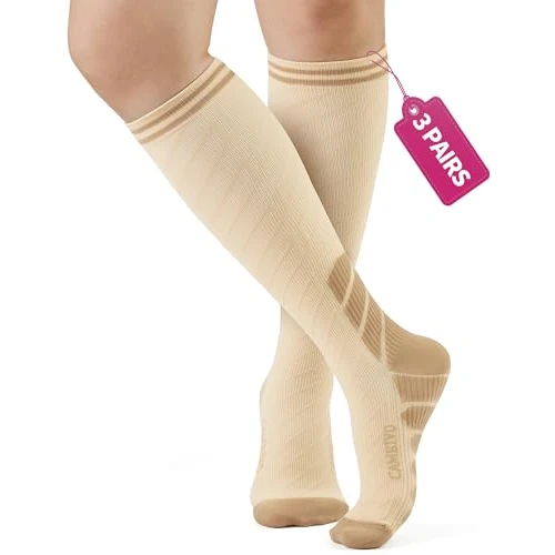Oferta limitada: CAMBIVO Medias de Compresión Mujer Hombre 3Pares, Calcetines Compresion 20-30mmHg, Medias de Compresion Varices para Deporte, Running, Ciclismo, Deportivos, Senderismo, Viajes, Enfermera de 25.99 € a 22.29 € (ahorro 14%)