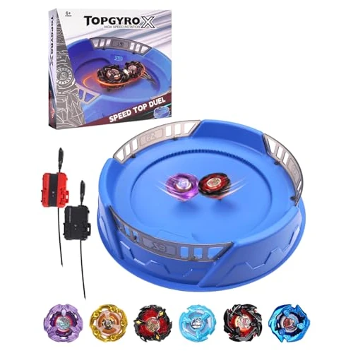 X Stadium Arena Set con X Acceleration Rail – 6 peonzas de Batalla, 2 lanzadores y Estadio, Arena de Combate para niños a Partir de 6 años, Juego Battling Xtreme, Juguete de Combate para niños, Azul