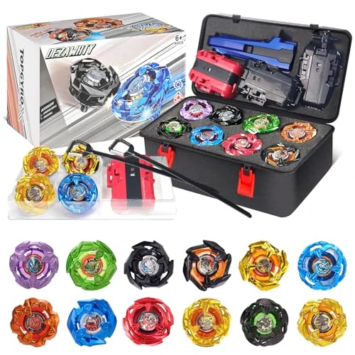 Oferta ograniczona: Gyro X Battling Set, 12 bączków, 3 wyrzutnie i 1 uchwyt z pudełkiem do przechowywania, zabawka dla dzieci, prezent urodzinowy, idealny dla chłopców w wieku 6+ lat (wielo) z 49.99 EUR na 49.99 EUR (znizka 0%)