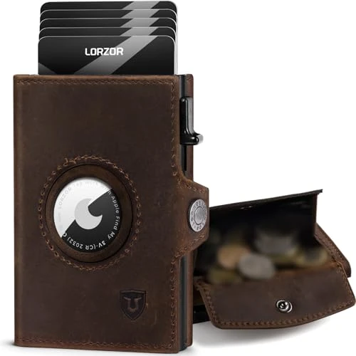 Zeitlich begrenztes Angebot: LORZOR AirTag Wallet mit XXL münzfach für 10+ Münzen, Slim Wallet AirTag, Geldbörse Herren Echtleder Portemonnaie, AirTag Portmonee Herren Geldbeutel, Kartenetui RFID schutz, Smart Wallet, Brieftasche von 79.99 € auf 79.99 € (