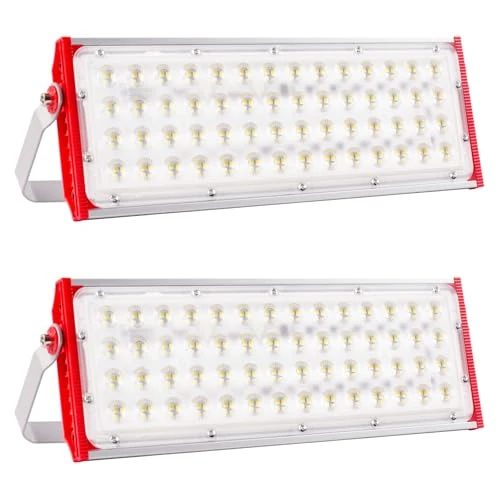 Offerta a tempo: CREATESTAR Faretto Led da Esterno 20000LM 200W, Faretti Led Esterni 6500K luce bianca fredda, 2 Pezzi IP66 Impermeabile Faro Esterno per magazzino giardino garage campo sportivo cortile - 43% da 59.00 € a 33.49 €