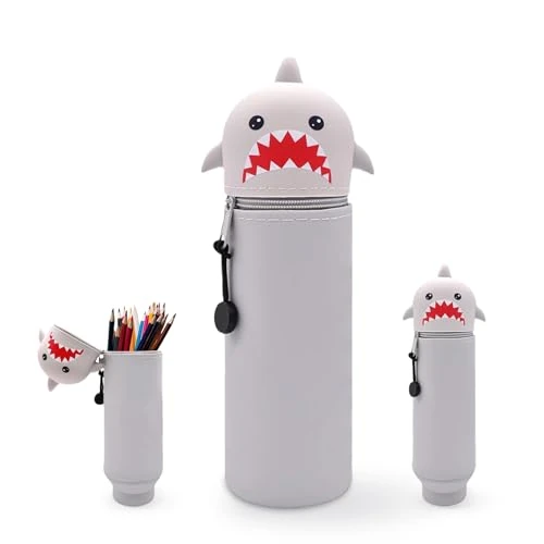 Oferta limitada: FULHANY Estuche - Estuche Silicona Escolar - Bolsa De LáPiz De TiburóN Dos En Uno - Adecuado para Adolescentes En La Escuela, Suministros De Almacenamiento De PapeleríA (Gris) de 11.98 EUR a 11.98 EUR (ahorro 0%)