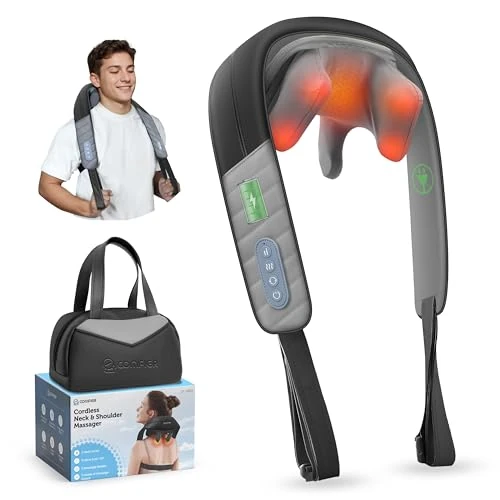 Offre limitée : COMFIER Shiatsu Appareil de massage du cou avec chaleur, sans fil 4D profond, pour soulager le cou, les épaules et le dos, cadeau pour homme, femme de 49.99 EUR à 47.49 EUR (remise 5%)