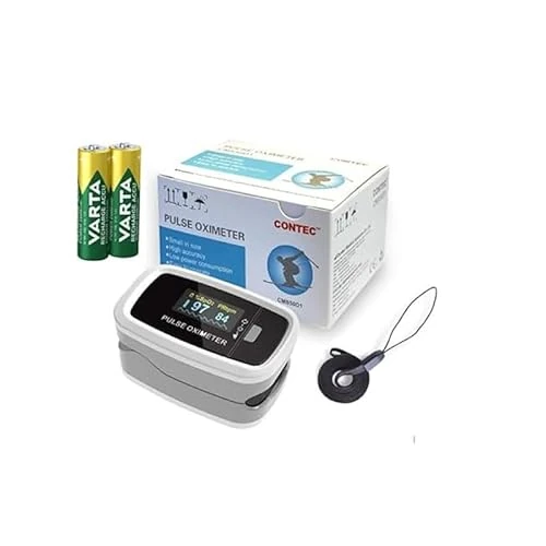 Offerta a tempo: Pulsossimetro da Dito CMS50D1 - Saturimetro Professionale con Display OLED a Colori Orientabile in 4 Posizioni, Misurazione SpO2, Frequenza Cardiaca, Onda Pletismografica - Basso Consumo, Incluse Pile - 0.00% da 14.40 € a 14.40 €