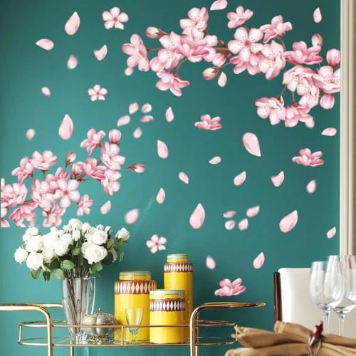Oferta limitada: Fufuquare Pegatinas de Pared de Flores de Pescado Rosa Murales de Pared Botánicos Románticos de Flores Eliminables para la Decoración del Hogar el Dormitorio y el Salón de 15.00 EUR a 9.99 EUR (ahorro 33%)