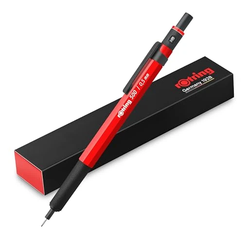Offerta a tempo: rOtring 500 Matita Meccanica | Mina HB 0,5 mm | Corpo esagonale in plastica rossa e impugnatura in metallo zigrinato antiscivolo - 0.00% da 16.02 € a 16.02 €