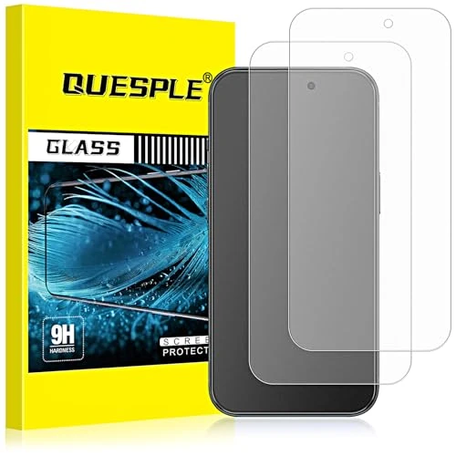 Offerta a tempo: QUESPLE Pellicola Opaca per iPhone 15 Pro Max [2 Pezzi], Anti-Impronte e Antiriflesso Vetro Temperato, Durezza 9H Opaco HD Trasparente Film Protettiva Schermo, Senza Bolle - 40% da 10.99 € a 6.59 €