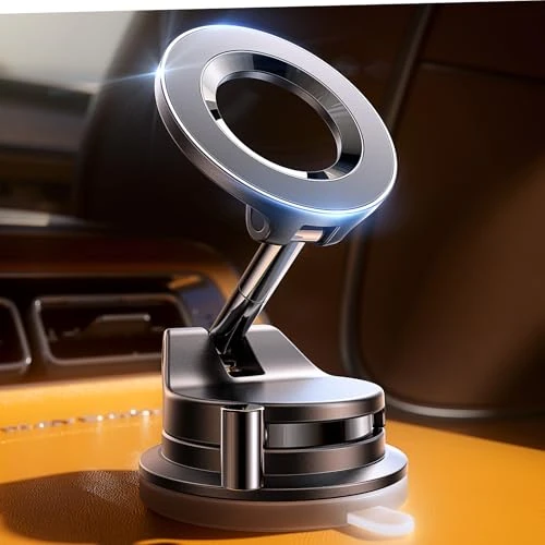 LISEN Phone Holder for Magsafe [Strongest Suction Magnetic] fit Video Kits Funny Car Accessories Interior Sets Car Mount Cell Phone Shower & Wall Camera Mounts for iPhone 17 16 Pro Max 15 14 13 12