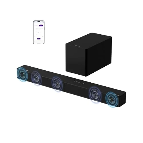 ULTIMEA 5.1CH Soundbar with Dolby Atmos, Home Cinema Surround Sound System, 340W Soundbar, for TV Devices with Subwoofer, Bass Boost, App Control