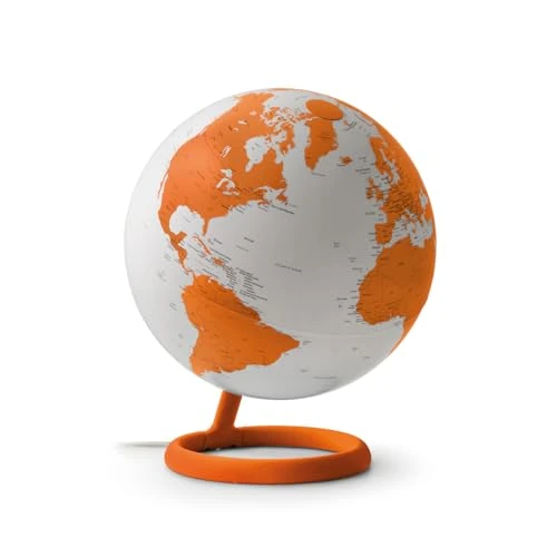 Limited-time offer: Tecnodidattica Atmosphere Evolve Velvet Corniola Scandinavian Design Globe with Colour Lamp, Political Cartography in English, Diameter 30 cm and Made in Italy from 157.61 £ to 157.61 £ (save 0.00%)