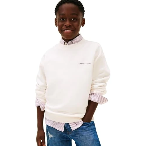 Offerta a tempo: Tommy Hilfiger Mini Corp C-Neck Sweatshirt Ks0ks00665 Felpa Pullover, White (Ancient White), 5 Years Unisex-Adulto - 40% da 59.90 € a 36.04 €
