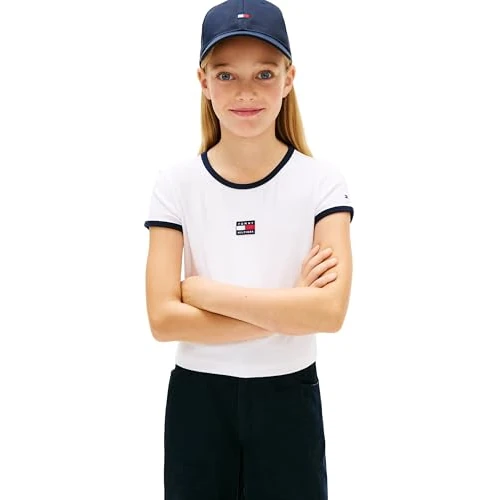 Offre limitée : Tommy Hilfiger Girls Heritage Flag Top SS KG0KG09066 White (White) 14 Years de 28.10 € à 28.10 € (0.00% de remise)