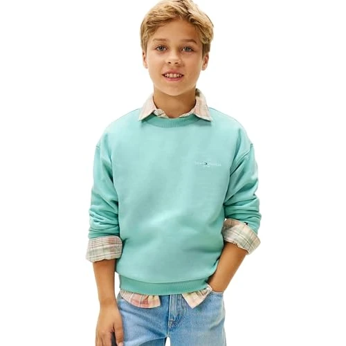 Oferta limitada: Tommy Hilfiger Sudadera Infantil Unisex Corp C-Neck con Cinturilla de Punto Acanalado, Turquesa (Ocean Spray), 5 Años de 59.90 € a 29.00 € (ahorro 52%)
