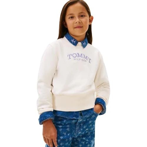 Zeitlich begrenztes Angebot: Tommy Hilfiger Mädchen KG0KG08989 Pullover mit hohem Rippsaum und Rundhalsausschnitt, Weiß (Antikes Weiß), 6 Jahre, Weiß (altweiß), 6 Jahre von 59.90 € auf 59.90 € (0.00% Rabatt)