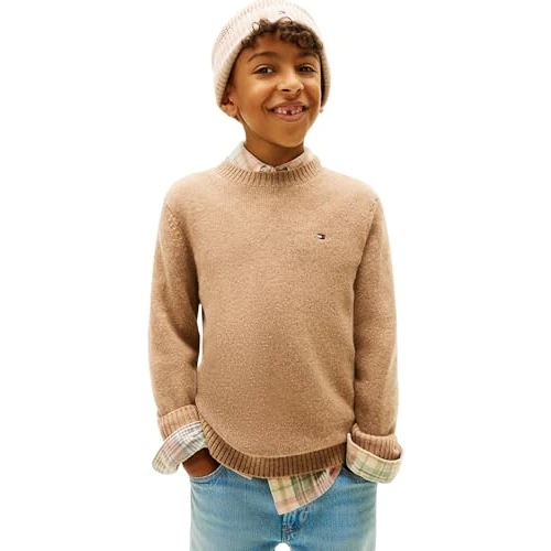 Oferta limitada: Tommy Hilfiger Jersey Chicos Sweater de Lana de Cordero, Beige (Safari Canvas Heather), 14 Años de 69.91 € a 66.36 € (ahorro 5%)
