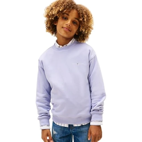 Tommy Hilfiger Unisex MINI CORP C-NECK SWEATSHIRT KS0KS00665 Pullover Sweatshirt, BLUE (Periwinkle Dusk), 4 Years