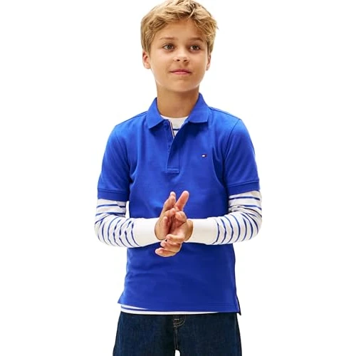 Limited-time offer: Tommy Hilfiger Boy's Flag Polo SS KB0KB09103 S/S Polo, Blue (Majesty Blue), 16 Years from 40.00 £ to 33.00 £ (save 18%)