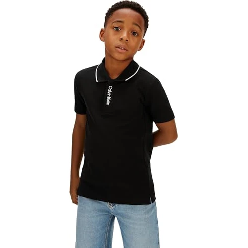 Offerta a tempo: Calvin Klein Bambino Maglietta Polo Maniche Corte Logo Pique Regular Fit, Nero (CK Black), 16 Anni - 32% da 36.99 € a 24.99 €