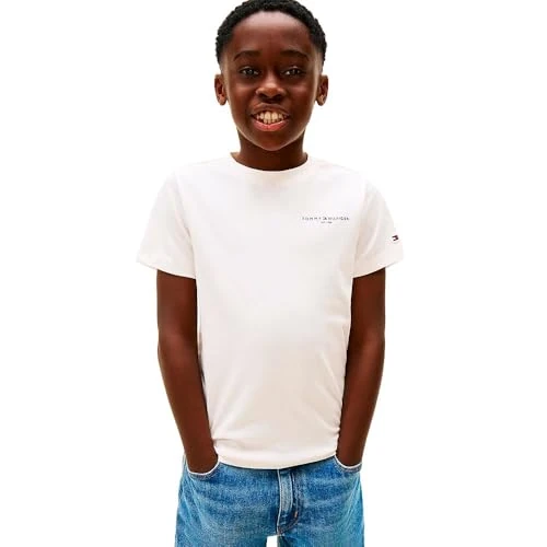 Tommy Hilfiger Unisex Mini Corp Ks0ks00661 S/S T-Shirt, White (Ancient White), 14 Jahre