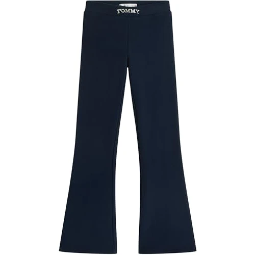 Offerta a tempo: Tommy Hilfiger Bambina Leggings Essential Foil Flare con Gamba Svasata, Blu (Dark Night Navy), 12 Anni - 8% da 31.04 € a 28.41 €