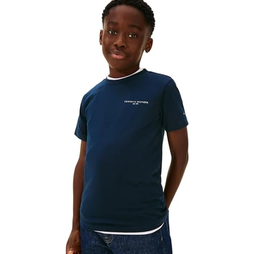 Tommy Hilfiger Mini Corp T-Shirt Ks0ks00661 S/S, Blue (Dark Night Navy), 3 Ans Mixte