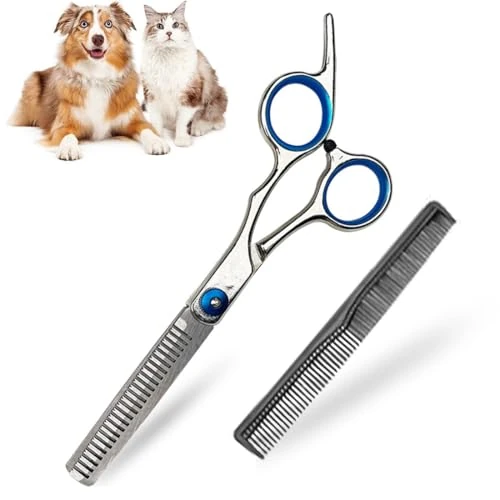 Tijdelijke aanbieding: ZWWOGE 10 stuks professionele effileerschaar voor honden, met 1 stuk kapperskam schaar bontschaar voor hond en kat veiligheid ronde punt grooming schaar, roestvrijstalen vachtschaar van 8.55 € naar 8.55 € (0.00% korting)