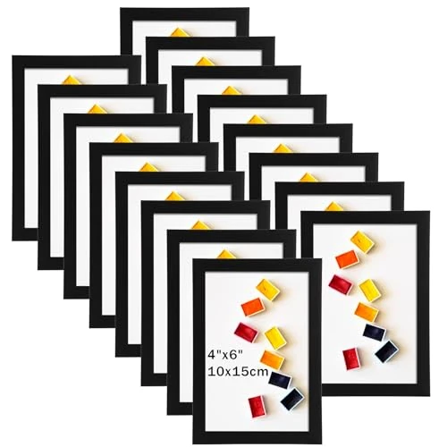 Offre limitée : Ditwis Lot de 16 Cadre Photo 10x15 Noir, Cadres Classique pour Photos, Images et Souvenirs, Horizontal ou Vertical sur Le Mur ou la Table de 28.99 € à 28.99 € (0.00% de remise)