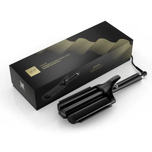 ghd - ghd Wave Curler - Professional Curler (Black) - Triple Waver - Create Long Lasting Beach Waves in 3-5 Seconds - Wavy Mermaid Easy and Fast - Ideal for All Hair Types and Lengths