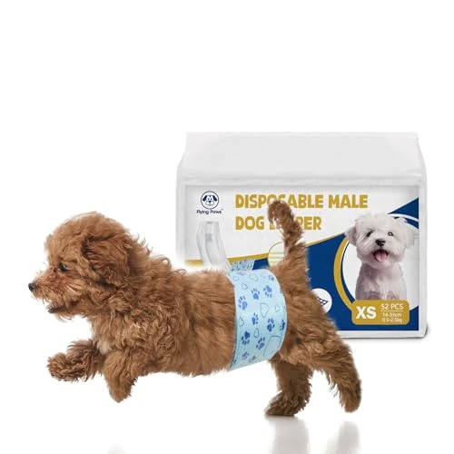 Offerta a tempo: Flying Paws Pannolini per Cani, XS-26 Pezzi Assorbenti con Indicatore di Umido, Protezione Antifughe, Ideale per Incontinenza, Viaggi e Addestramento - 35% da 24.99 € a 16.24 €