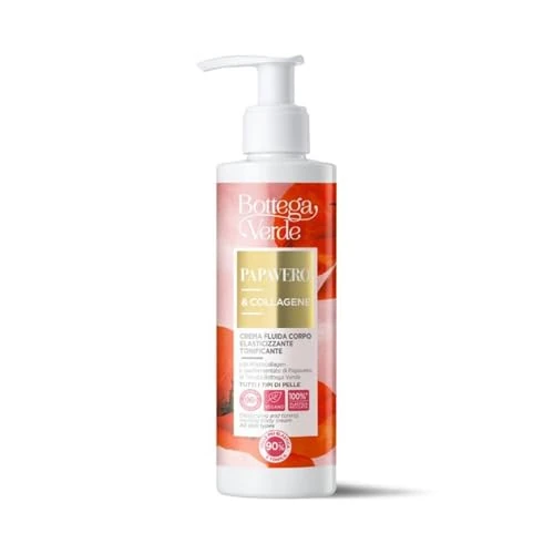 Offerta a tempo: Bottega Verde - Papavero e Collagene, Crema Fluida Corpo, 200 ml, con Phytocollagen ed Estratto di Papavero, Elasticizzante e Tonificante, Texture Setosa, Formula Vegana, per Tutti i Tipi di Pelle - 53% da 30.00 € a 14.24 €