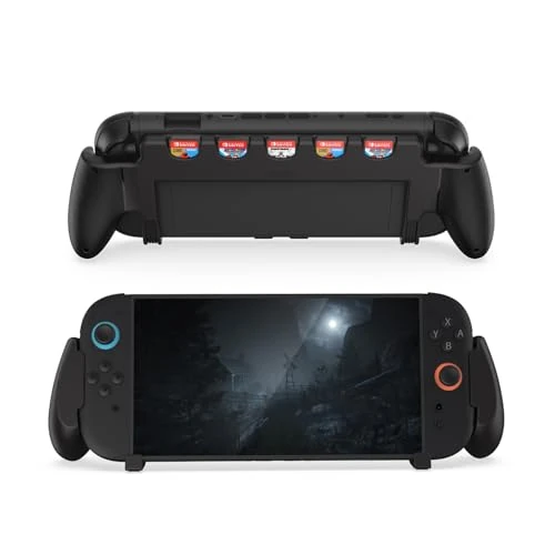 TOPCHANCES 【Oferta por Liquidación】El agarre para el control de Nintendo Switch 2 es ligero y práctico, con 5 ranuras para tarjetas de juego, agarre cómodo y accesorios de agarre ergonómico