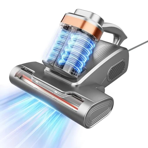 Tiazhan Battimaterasso, 400W Aspirapolvere per Materassi,con Lampada Germicida Luce UV-C,60 °C Aria Calda, Filtro HEPA,Può Rimuove il 99,9% Degli Allergeni, per Letti, Divani e Peli di Animali