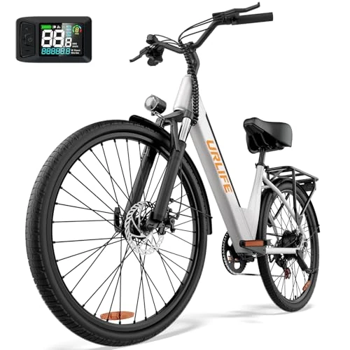URLIFE Elektrische mountainbike, 26 inch met lcd-display, 36 V 13 Ah verwijderbare accu en 250 W krachtige motor, 7-versnellingen derailleur 80 km max. bereik woon-werkverkeer MTB voor volwassenen