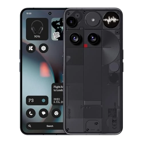 Nothing Telefon (3) - smartfon z potrójnym aparatem tylnym 50 MP, 24-godzinna bateria silikonowo-węglowa, 6,67" AMOLED 120 Hz, Glyph Matrix, 12 GB + 256 GB - czarny