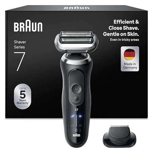 Offerta a tempo: Braun Serie 7 Rasoio Elettrico Barba, Wet&Dry, Regolabarba Uomo, Rasoio Barba, 60 Min Di Utilizzo, Accessorio Rifinitore di Precisione, Senza Fili,100% Impermeabile, Regolabarba Braun, 72-N1200SI,Nero - 27% da 206.12 € a 149.99 €