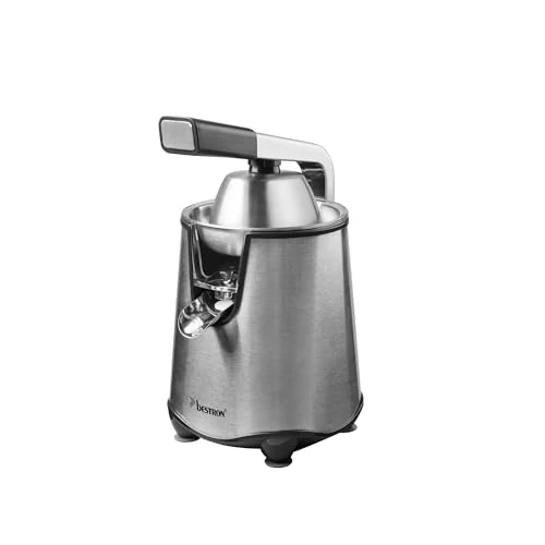 Oferta limitada: Bestron Exprimidor eléctrico, exprimidor de naranja con función de tope de boquilla y colador de frutas de acero inoxidable, incl. 2 conos de 450 ml de capacidad, palanca de presión suave para un de 35.72 € a 25.21 € (ahorro 29.42%)