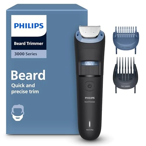 Oferta limitowana: Trymer do brody Philips z serii 3000 – samoostrzące się metalowe ostrza, 40 ustawień, nasadka Lift&Trim, 100% wodoodporności, wskaźnik naładowania baterii, zasilanie przez USB, model BT3660/15 z 183.40 zł na 169.96 zł (oszczędź 7%)