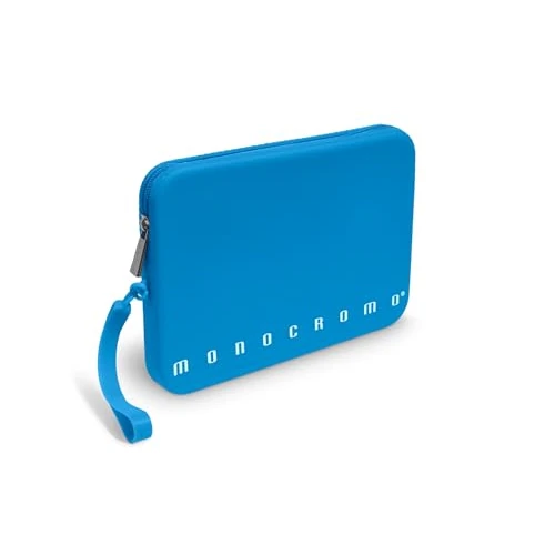 Offerta a tempo: Pigna, Pochette Bustina in morbido Silicone,Monocromo FLUO,con manico,cerniera,Colore Azzurro,Confezione 1 pezzo - 29% da 11.99 € a 8.50 €