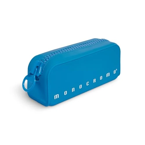 Pigna, Astuccio Bustina in morbido Silicone, Monocromo FLUO con zippona, Colore Azzurro,Confezione 1 pezzo