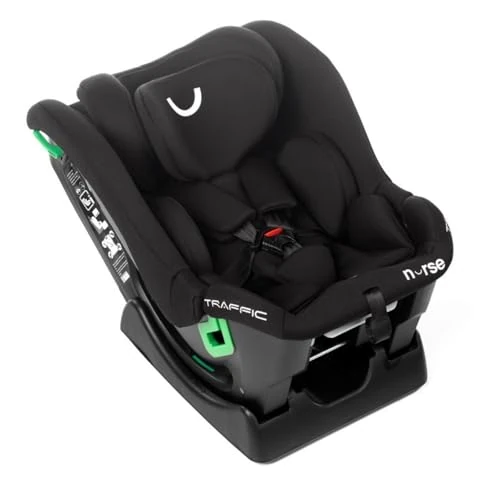 Nurse Traffic, Silla Coche Bebé iSize, 40 a 150 cm, de 0 a 12 Años, Sin Isofix, Gran Reclinación, Reductor, Negro
