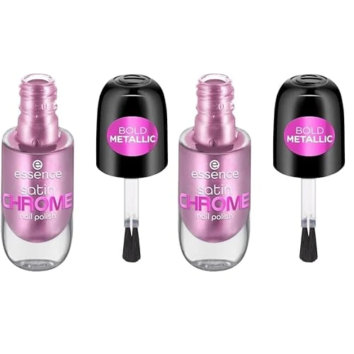 Offerta a tempo: Essence Cosmetics Satin Chrome Smalto Unghie, Coprenza, Risultato Immediato, Ultra Pigmentato, Metallica, 8 ml (Confezione da 2) - 48% da 4.98 € a 2.58 €