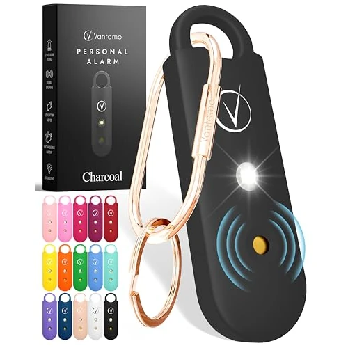 Vantamo Allarme Personale Antiaggressione per Autodifesa Donna Con Doppio 130dB Altoparlante, Kit Autodifesa Femminile Con Luce Luminosa Stroboscopica e Indicatore Di Carica Della Batteria