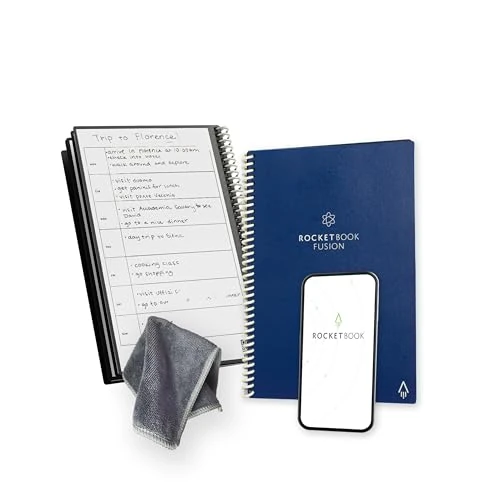 Offre limitée : Rocketbook Fusion Agenda Non Daté Réutilisable, Taille Executive 15 cm x 22,4 cm, Bleu Marine - Objectifs, Calendrier Mensuel et Hebdomadaire, « To-Do Lists » Quotidiennes, Ligné et Pointillé de 37.19 EUR à 37.19 EUR (remise 0%)
