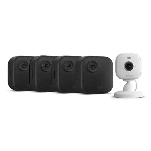 Offre limitée : Nouvelle caméra Blink (Outdoor 4) : caméra de surveillance connectée HD sans fil (système 4 caméras avec Sync Module Core) + Blink Mini 2 (blanc) de 309.98 EUR à 123.49 EUR (remise 60%)