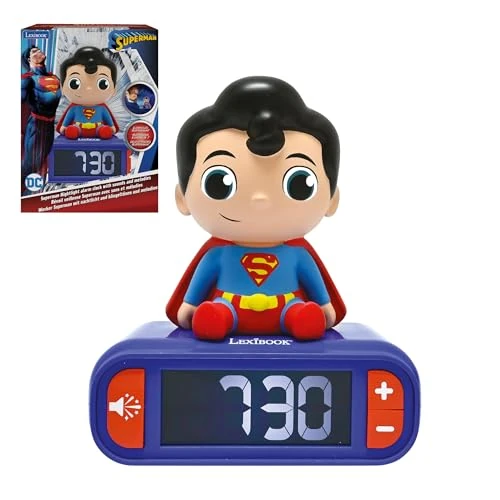 Limited offer: LEXIBOOK, Superman, Superman Nightlight Alarm Clock, Sounds and Melodies, Backlit LCD Screen, Luminous, Snooze, RL800SU from 34.75 EUR to 20.50 EUR (save 41%)